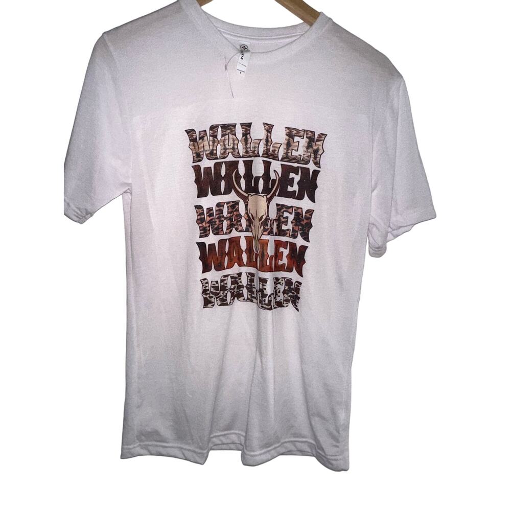 Country Graphic T-Shirt Size S Western Wear Short Sleeve White Shirt NWT